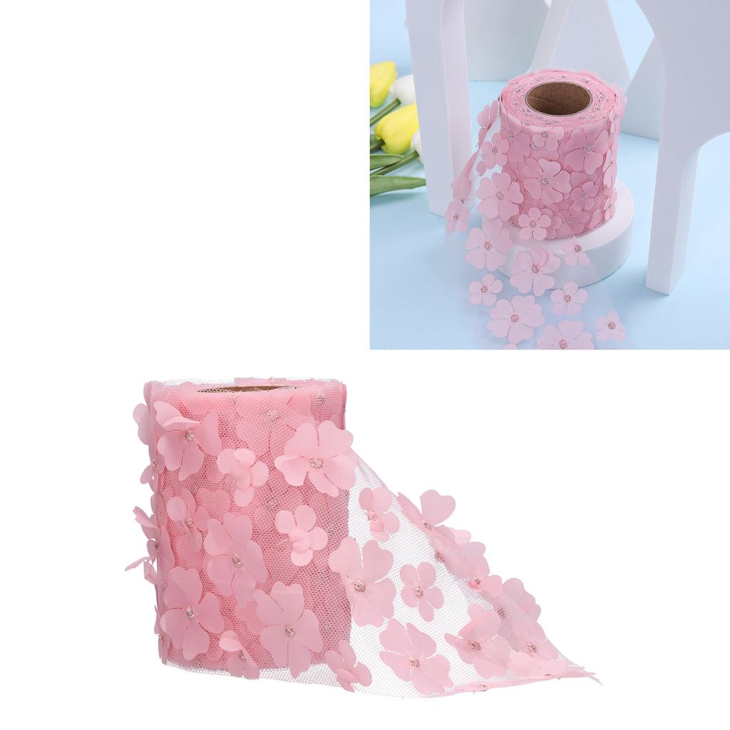 Flowers Tulle Rolls 10cm 10yd Premium Polyester Flexible Wide Application Exquisite Sparkling Tulle Rolls
