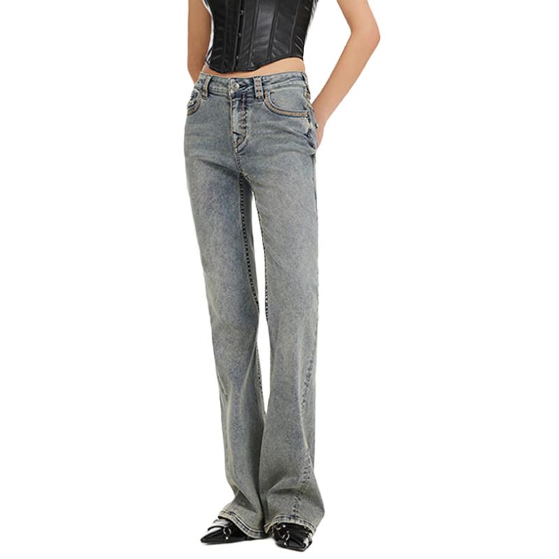 

Jinyujie Women s Retro Slim Flare Stretch Jeans 27 (fits under 110 jin)