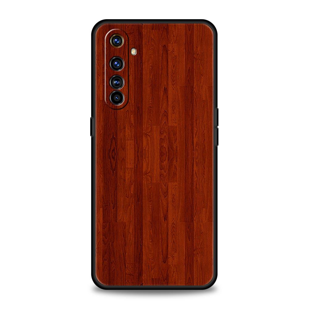 Carved Wood Phone Case for Realme 8 9 Pro Plus 8i 9i 6 7 GT2 C21 C25 C3 C11 11 Pro 5G Plus Shockproof Silicone Shell Capas Bags
