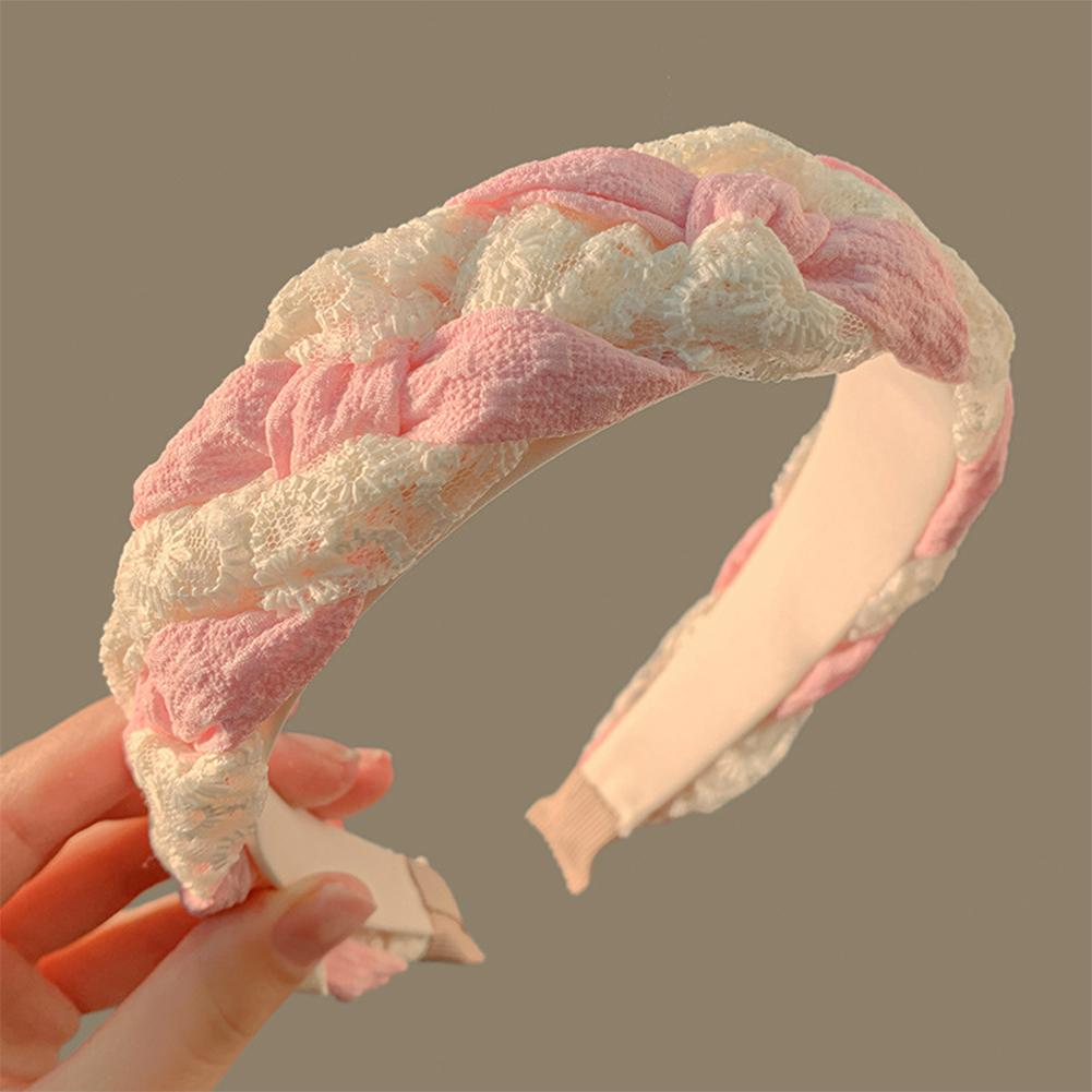 5pcs/set Lace Twist Braided Headband Versatile Temperamental Hair Hoop Hair Band Headwear Hair Accessories for Women
