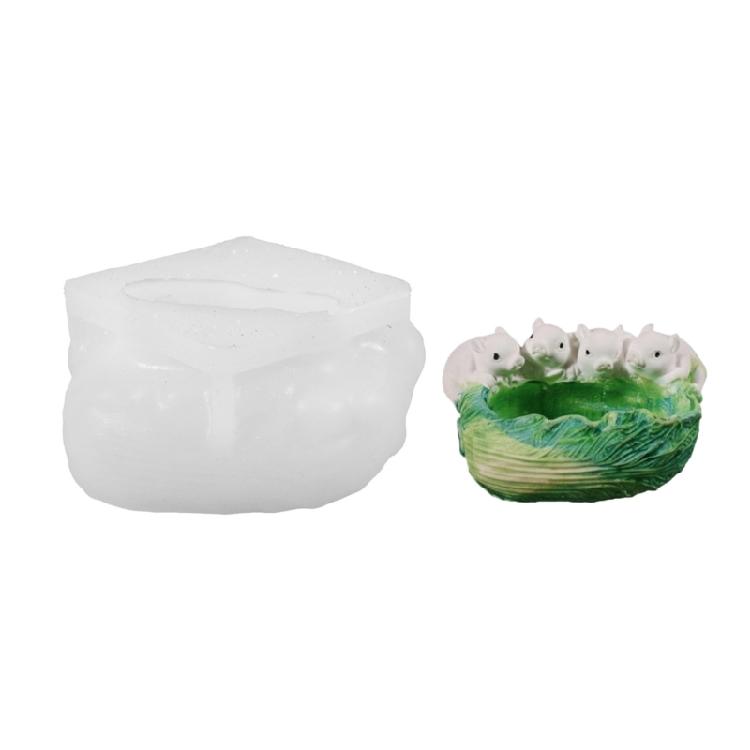 

Pigs Theme Silicone Crafting Mold for Making Unique Resin Planter Candle Holder Jewelry Displays with Sharpful Detail