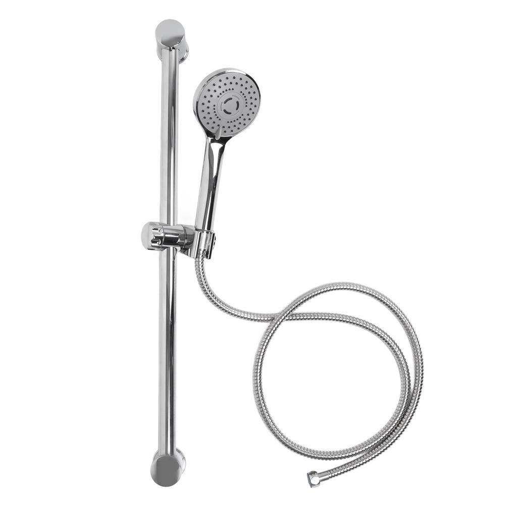 Shower Rail Set Handheld Shower Head Adjustable Slide Bar with 150cm/59.06in Shower Hose G1/2 for
