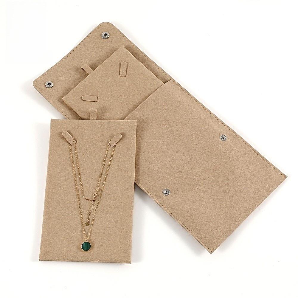 Portable Soft Velvet Jewelry Organizer Pouch Lightweight Button Closure Storage Bag Wedding Gifts Bag For Jewelry Earring Holder