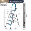 KODENOR Stainless Steel Folding 5-Step Ladder