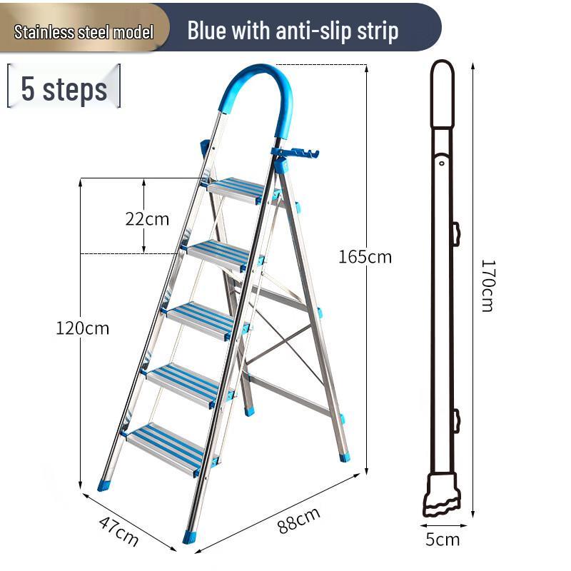 KODENOR Stainless Steel Folding 5-Step Ladder