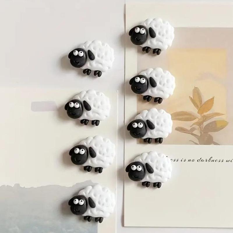 

Cute Sheep Fridge Magnets Cartoon Animal Refrigerator Magnets Resin Magnetic Stickers for Home Kitchen Whiteboard Decor KidsGift