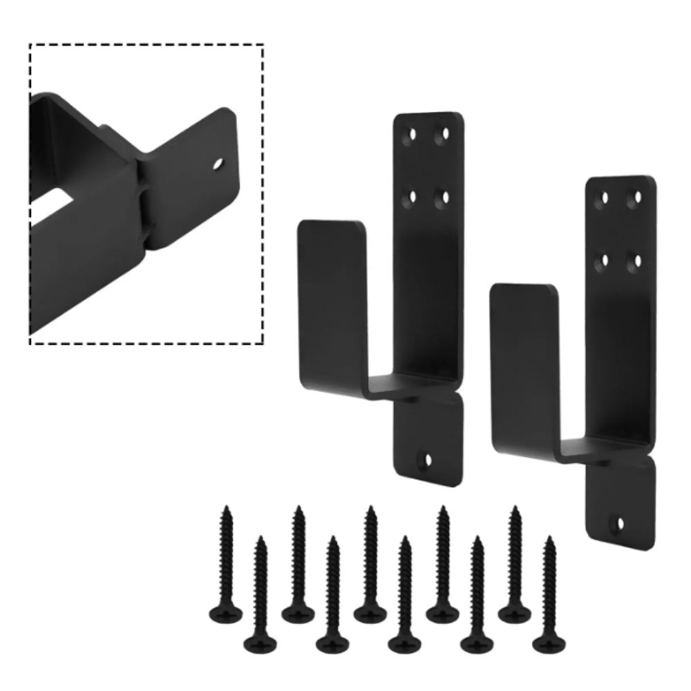 Carbon Steel Door Barricade Brackets Heavy Duty Security Bar Holders Garage Safety