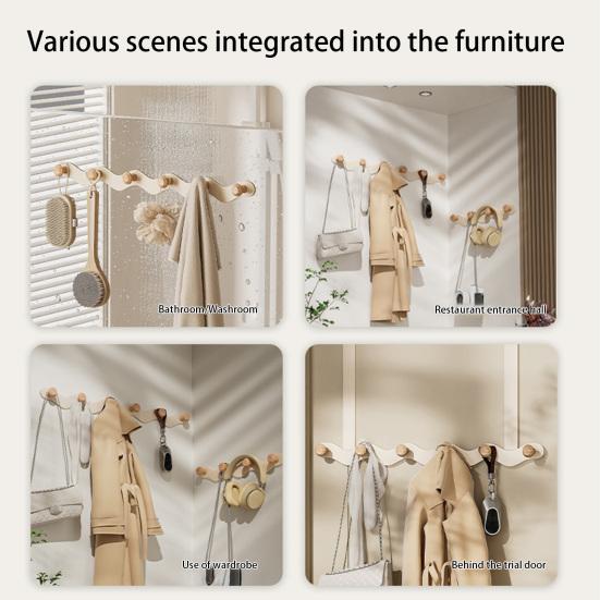 Adhesive Hooks No Drill Strong Load-Bearing Hooks Space-Saving Corrosion-Resistant Hook for Bathroom