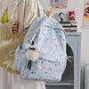 Korean ins cute little floral high-value schoolbag junior high school girls large-capacity backpack high school students casual shoulders