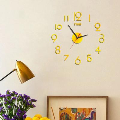 3D Wall Clock Acrylic Frameless Digital Clock Mirror Wall Sticker For DIY Living Room Bedroom Office Decorations Hanging Watch