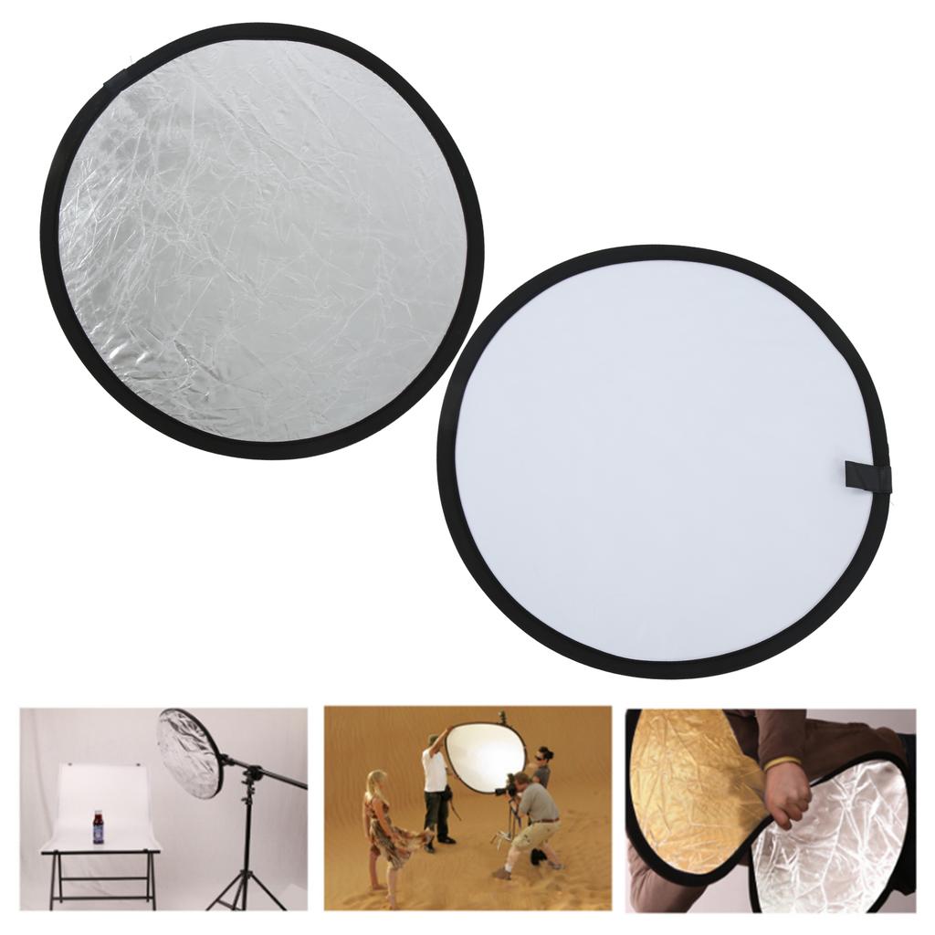 60cm Celsius 23.6in 2 in 1 Photography Lighting Reflector Portable Collapsible Photo Studio Reflector with Carrying Bag