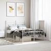 VidaXL Metal Bed Frame with Headboard/Footboard White 120x190cm 374403