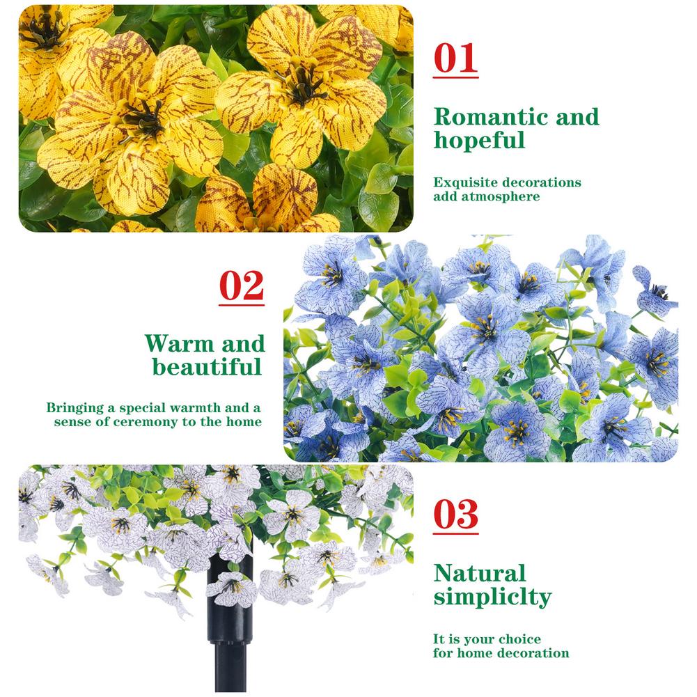 2pc Artificial Ball-Shaped Multicolor Flower Bush with Ground Stake for Garden Patio Flower Bed Yard Outdoor Party Decor