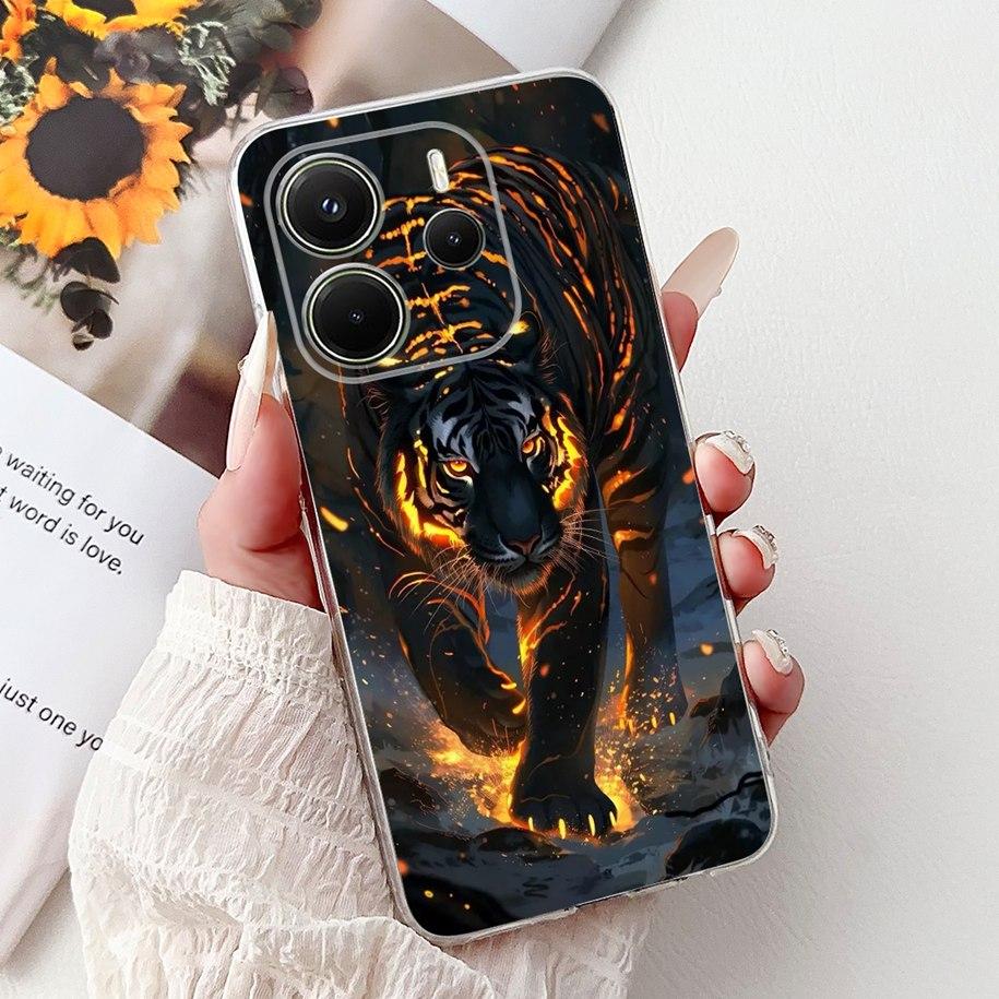 Silicone Case For Xiaomi Redmi Note 14 4G EU 2025 Cover Cool Lion Leopard Dragon Animals Soft Slim Coque For Note14 4G EU Fundas