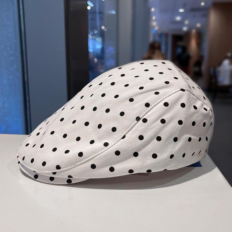 Retro Dopamine Polka Dot Forward Hat Women's Spring and Autumn Versatile Face Small Fashion Versatile Sweet Painter Hat Cap