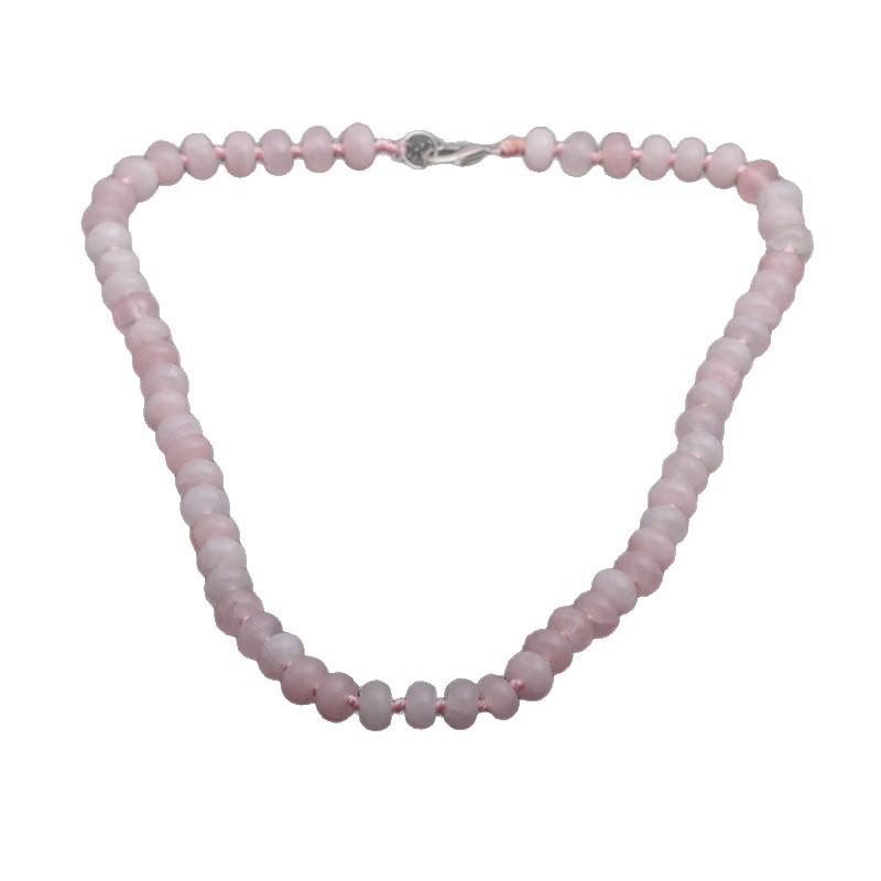 Natural stone necklace, Crystal agate, rainbow stone necklace, 5 * 8mm, abacus knotted necklace
