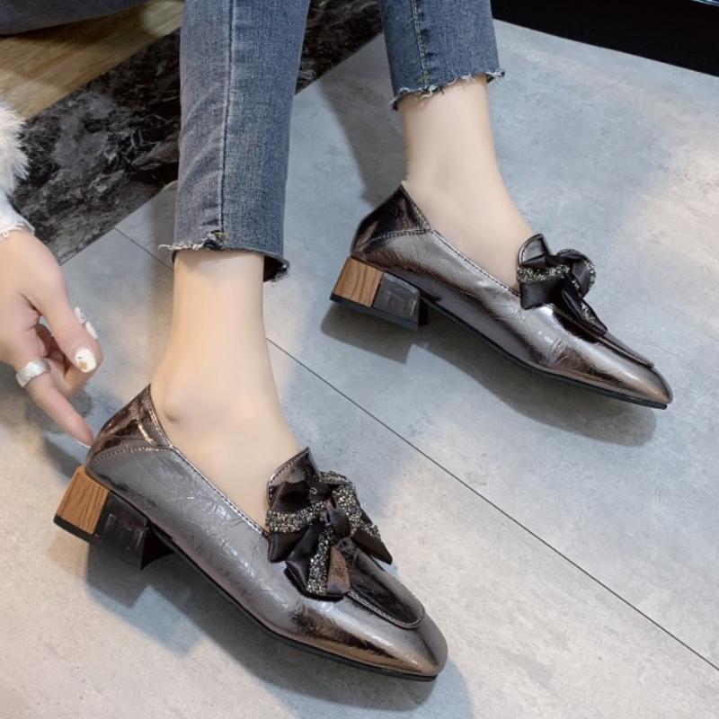 British Style Shoes Woman 2025 Loafers with Fur Autumn Clogs Platform Slip-on Round Toe Female Footwear Oxfords Preppy New Fall