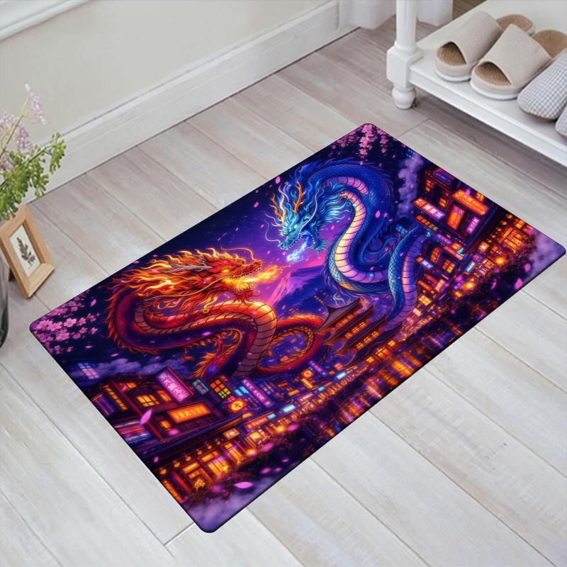 Dragon Carpet Rug for Living Room Bedroom Home Sofa Decoration,Kids play Non-slip Floor Mat