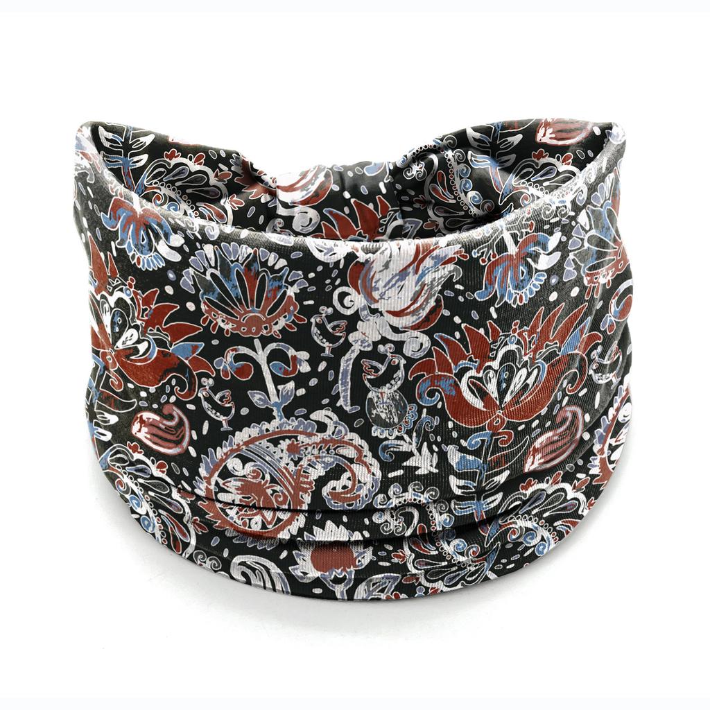 European American Women's Hair Band African Print Pattern Wide Edge Elastic Knot Sports Yoga Headband Women's Headwear Hair