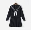 Authentic Navy & White Japanese JK Uniform Sailor Suit with Pleated Skirt