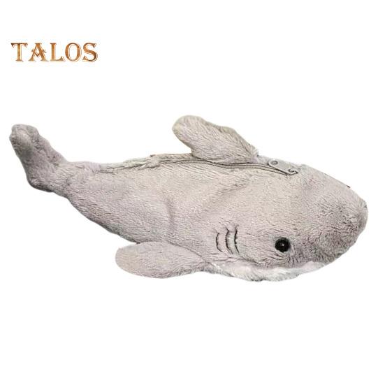 

Пенал в форме акулы с застежкой-молнией, вместительная сумка для хранения канцелярских принадлежностей, утолщенный бархатный органайзер для принадлежностей для письма Fish