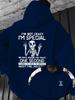 "I'M NOT CRAZY I'M SPECIAL" Skull Print Hoodie - Funny Slogan with Hooded Pullover, Casual Winter Warmth Suitable for Spring, Fall