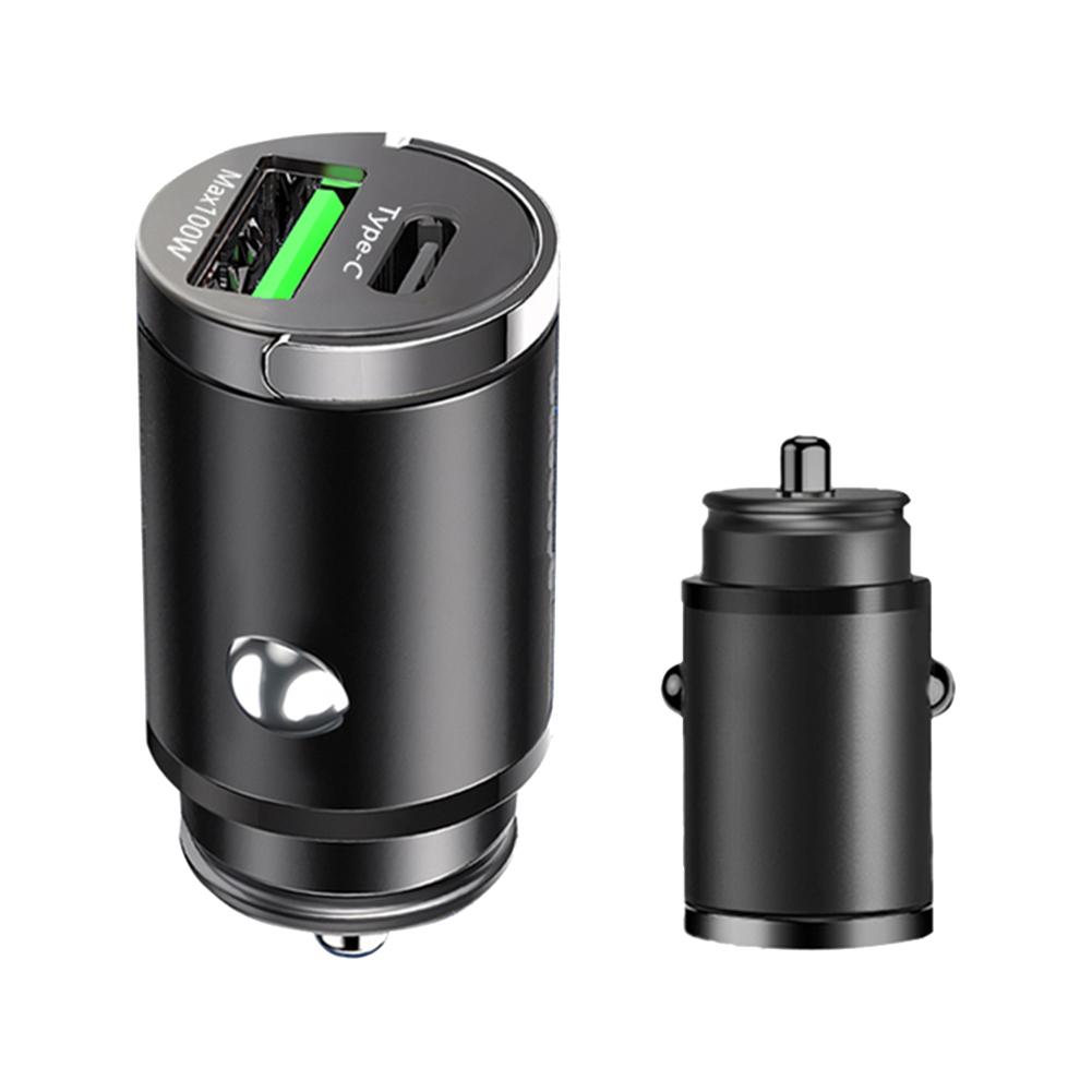 Încărcător auto retractabil 100w 4 în 1, cablu de tip C, încărcare rapidă, adaptor brichetă pentru iPhone