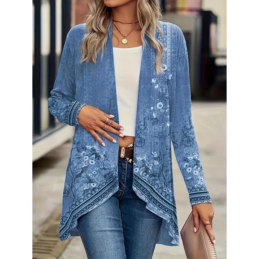 IHUASU Damen Vintage Freizeit Herbst Winter Langarm Jacken & Mäntel XL blau