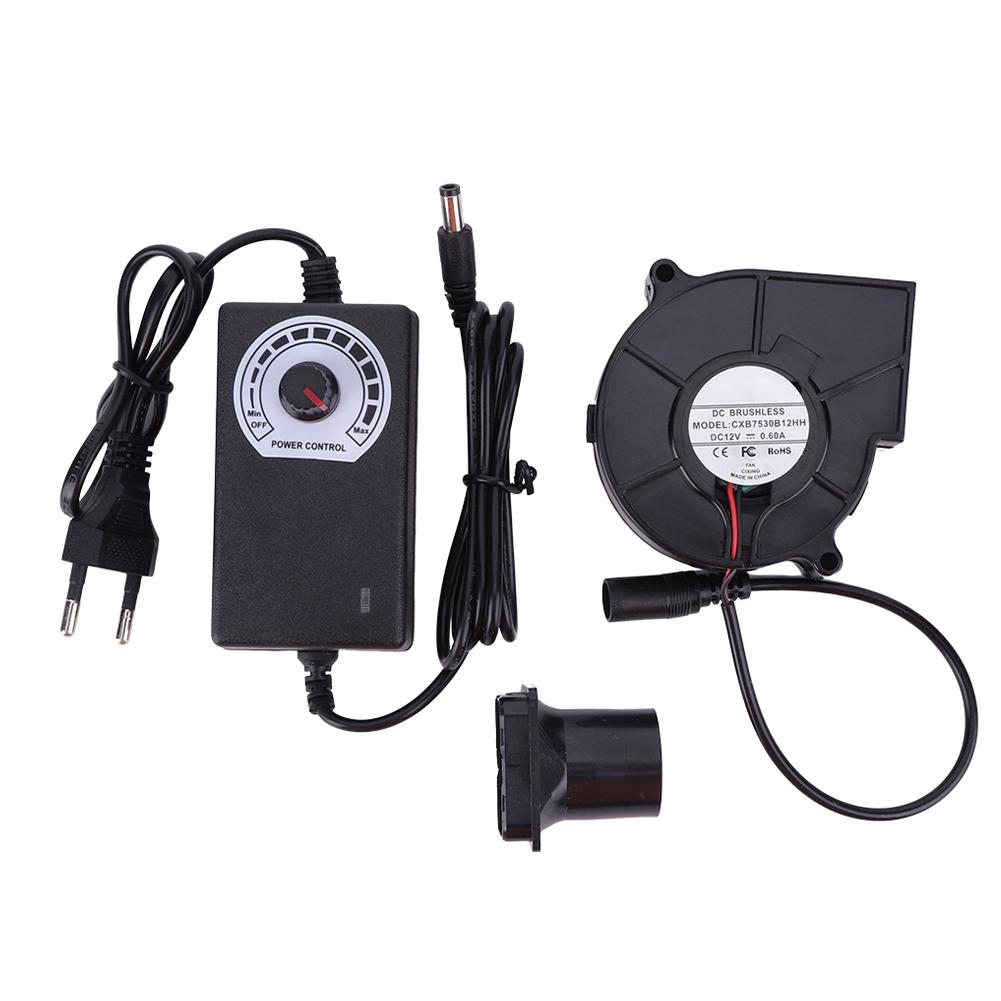 3800RPM Air Blower US/EU Plug DC 12V Barbecue Fan with Variable Speed Controller Blower Fan for Picnic Grill Wood Stove Cooking