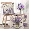 Vintage Purple Flower Pattern Home Decor Pillowcase Bedroom Living Room Sofa Decoration Polyester Cushion Cover with Zipper