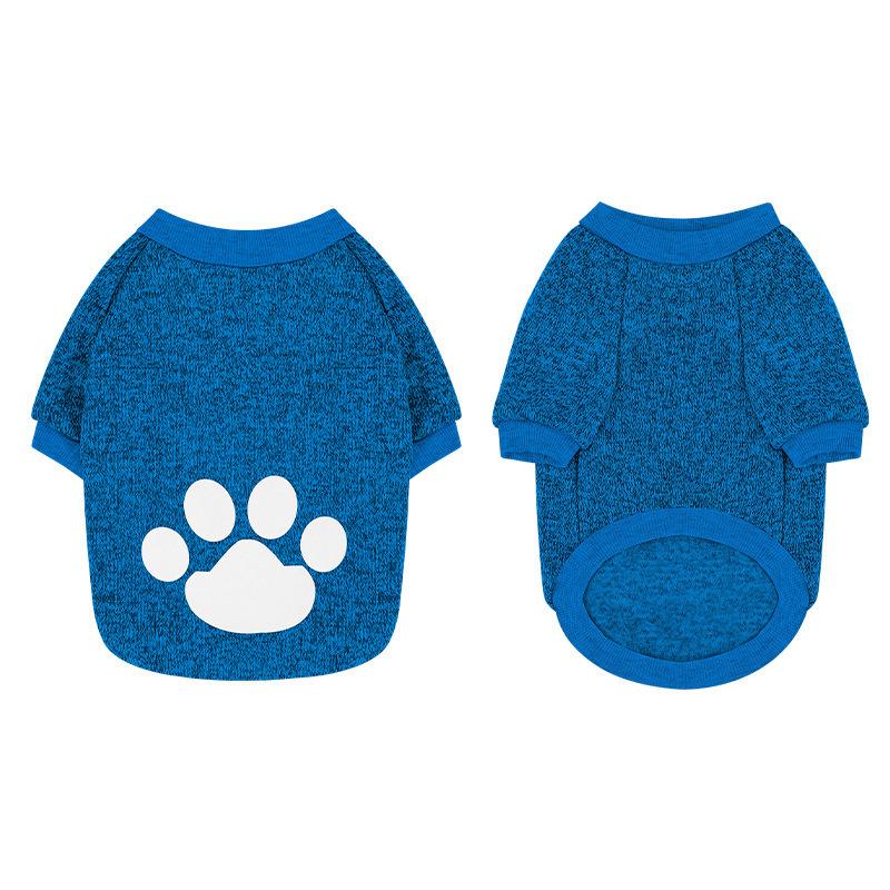 Pet dog sweater, autumn and winter fleece print sweater cat clothing dog clothes pet sweater
