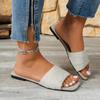 Fashion Women Denim Slippers Flat Peep Toe Shoes Ladies Casual Beach Slippers Flat Luxury Sandals Home  Slides Women Zapatos De Mujer