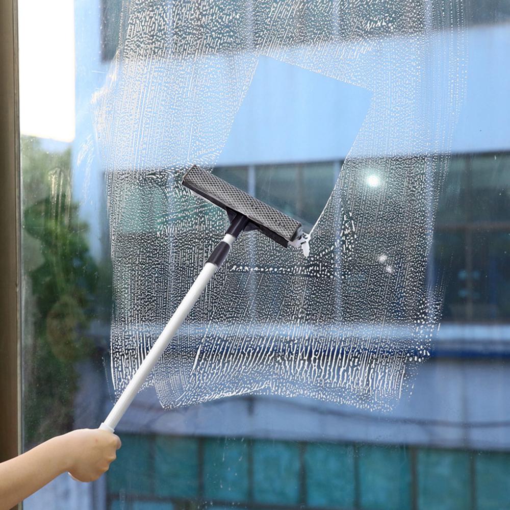 Rod Double-sided Stainless Steel Wiper Window Brush Glass Brush Window Squeegee Cleaning Tool