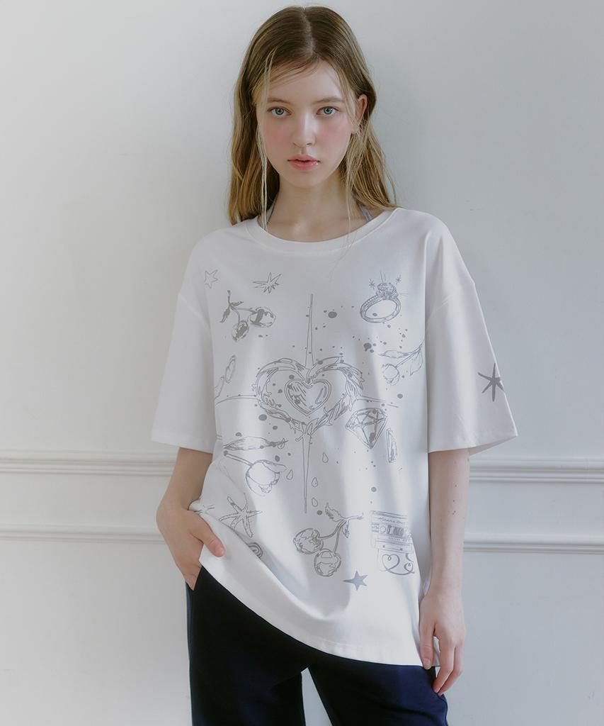 MICANE Ink & Heart Oversized Tee