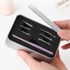 6 In 1 Nail Beveled Head Stainless Steel Cuticle Pusher Nail Art Sanding Tablet Manicure Sticks Tool For Salon Nails Accessories