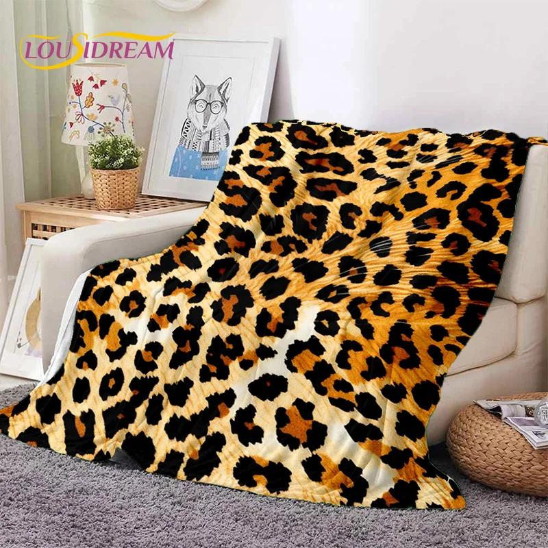 Manta de Franela Suave con Estampado de Rayas de Cebra Coloridas, Leopardo y Tigre, Manta de Tiro Cómoda para Picnic, Camas, Hogar