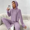 Europe, America, Autumn and Winter 2025 Cross-border Casual Knitted Long-sleeved Suit Women's Foreign Trade Hooded Sweater Loose Trousers Two-piece Se