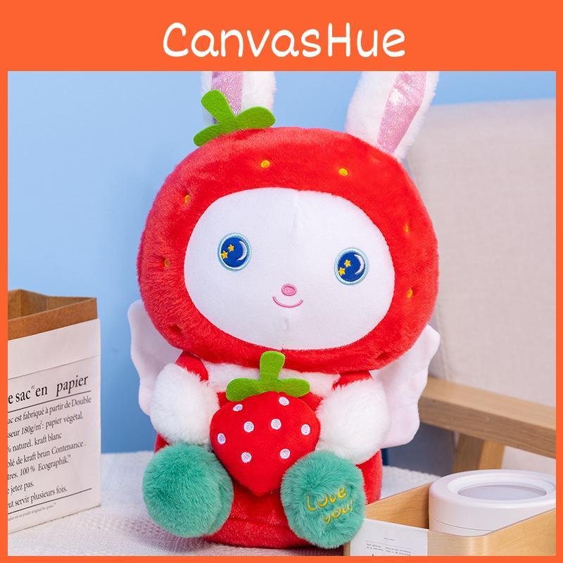 And Cute Fluffy Strawberry Rabbit Plush Toy Ideal Decorative Pillow For Home