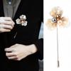 New Fashion Sweater Brooch Rose Flower Corsage Camellia Long Needle Pin Girl Women Shawl Shirt Collar Brooch Pins Accessories