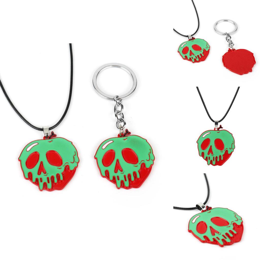 Halloween Horror Apple Pendant Necklace With Alloy Material For Costume Wear And Gift