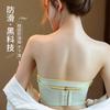 Ultra-thin tube top French lace underwear, large breasts show small gathering, no steel ring upper support, secondary breasts adjustment bra cover