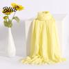 Women Scarf Shawl Winter Outdoor Bright Thin Soft Fabric Solid Color Breathable Versatile Accessory Elegant