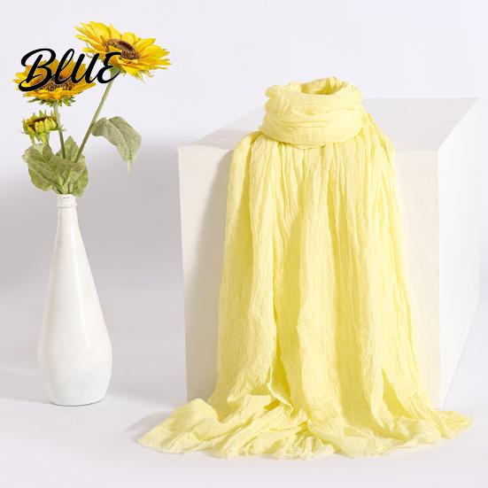 Women Scarf Shawl Winter Outdoor Bright Thin Soft Fabric Solid Color Breathable Versatile Accessory Elegant