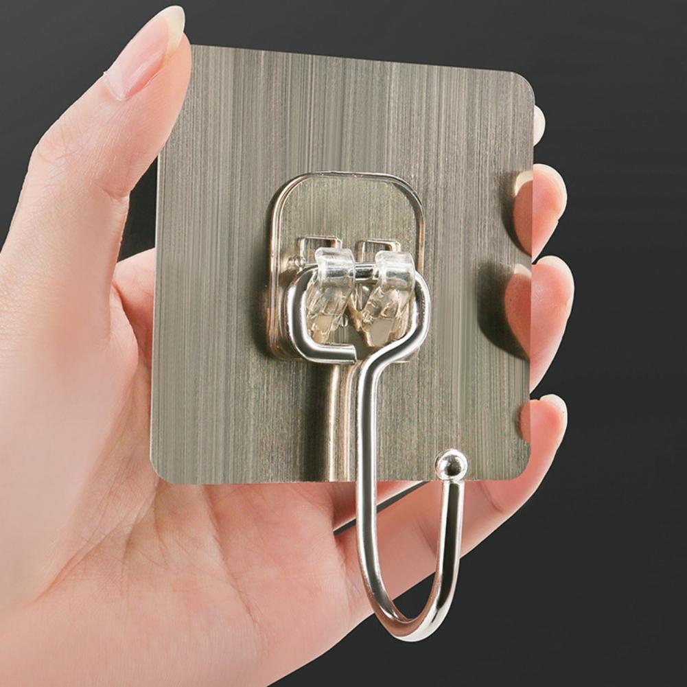5PCS Transparent Wall Hooks Heavy Duty Self Adhesive Hook Door Hangers Load Rack Hooks