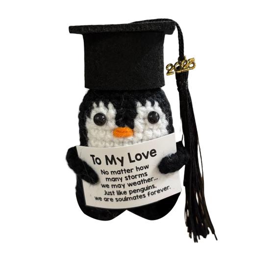 2025 Graduation Crochet Doll Handmade Pickle Vegetables with Graduation Cap Positive Crocheted Animals Keepsake Grad Gifts for Him Her
