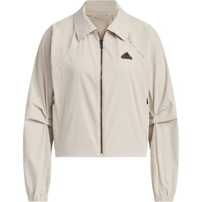 Damen SportStyle TECH PREM WVJKT Wasserabweisende Kurzreißverschlussjacke Beige JJ1111