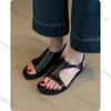 Damensandalen 2026 Sommer Neu Outdoor Mode Vintage Weiche Sohle Römische Schuhe Leicht Nicht Rutschend Quadratischer Knopf Freizeit Ballerinas