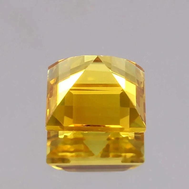 Natural Ceylon Yellow Sapphire Princess Cut 17 Ct  Certifed Loose Gemstone