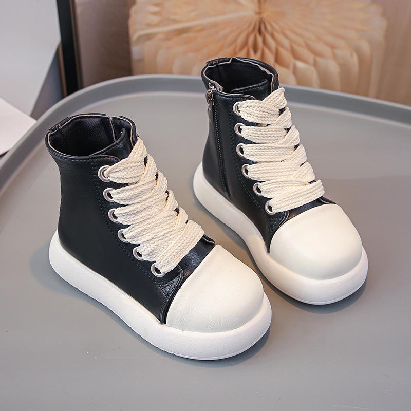Girl Boots Versatile Comfort Girls Shoes Soft Sole Anti Slip Casual Mid Length Boots Simple Retro Trend Child Shoes