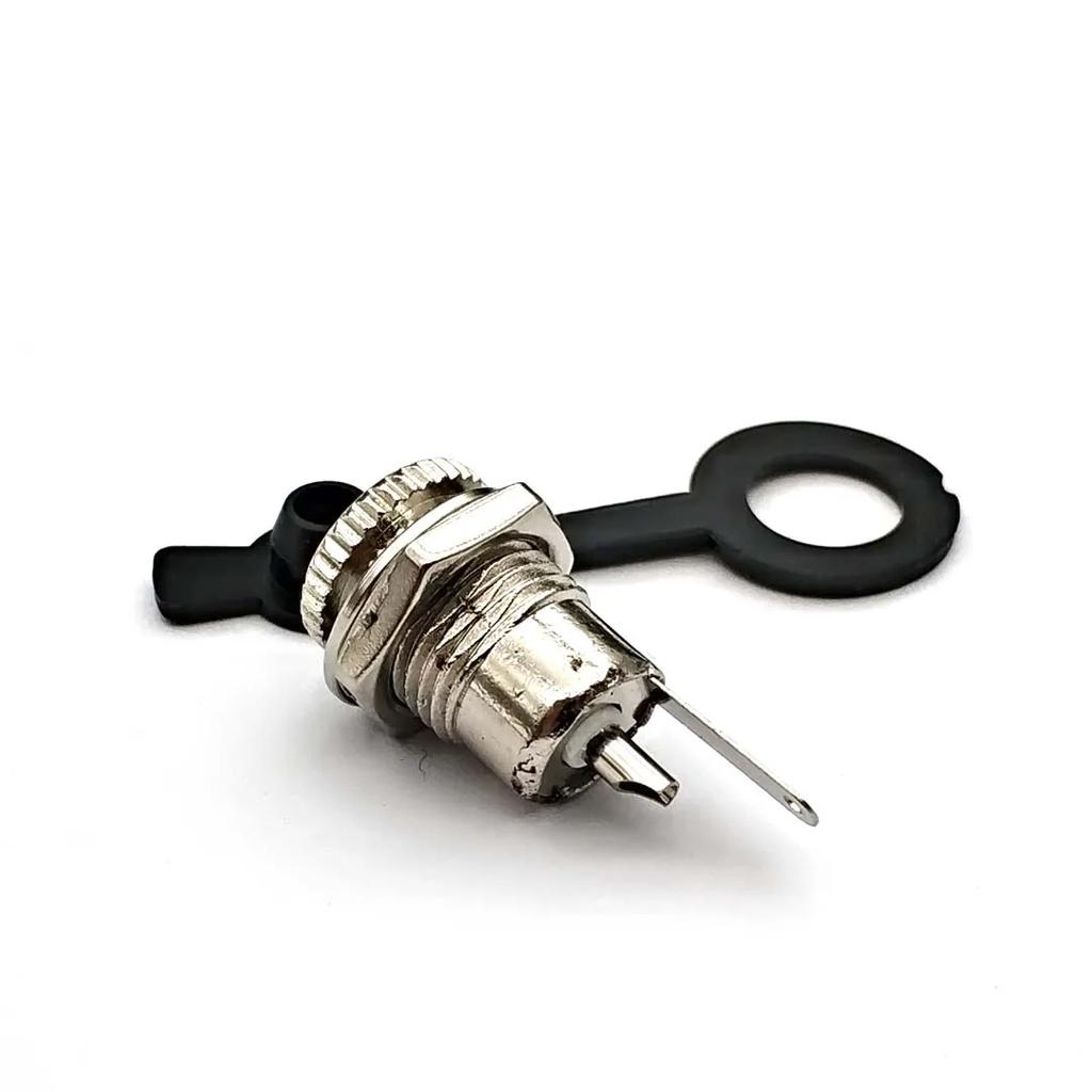 5.5mm X 2.1mm / 5.5 X 2.5mm DC Power Jack Socket Female Panel Mount Connector Metal Panel Mount Interface Plug Wire Terminals